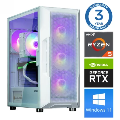Stacionarus kompiuteris INTOP Ryzen 5 5500 16GB 250SSD M.2 NVME RTX3050 6GB WIN11 White