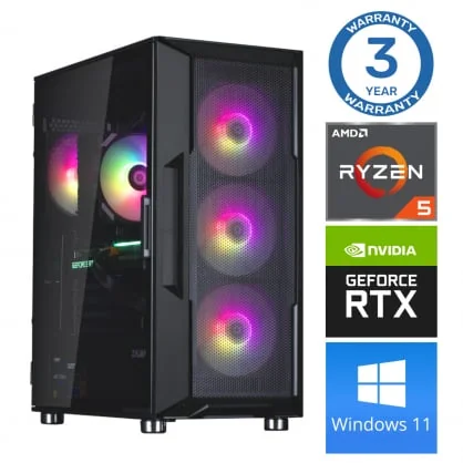 Stacionarus kompiuteris INTOP Ryzen 5 5500 16GB 500SSD M.2 NVME RTX3050 6GB WIN11 Black