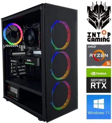 Stacionarus kompiuteris INTOP Ryzen 5 5500 16GB 500SSD M.2 NVME RTX3050 W11 Bronze Fornax 1500RGB