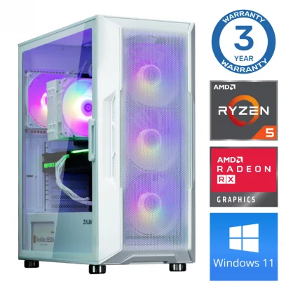 Stacionarus kompiuteris INTOP Ryzen 5 5500 16GB 500SSD M.2 NVME RX580 8GB WIN11 White