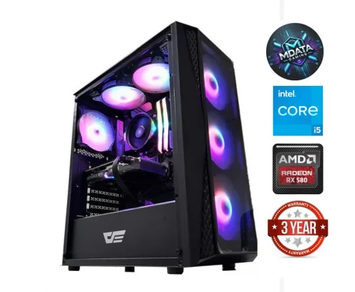 Stacionarus kompiuteris MDATA GAMING i5-14400F 16GB 512GB SSD RX580 NoOS
