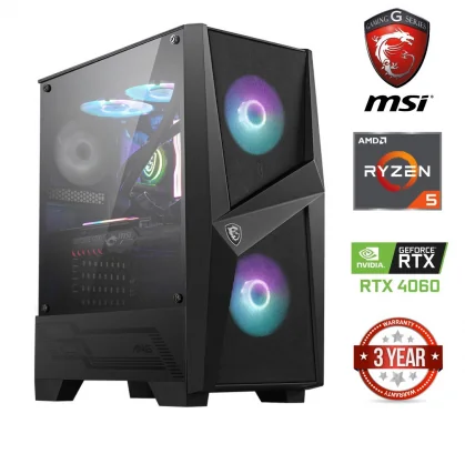 Stacionarus kompiuteris MDATA GAMING Ryzen 5 5500 16GB 256GB SSD 1TB HDD RTX 4060 NoOs