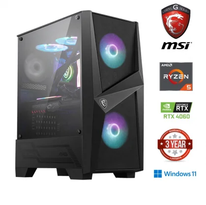 Stacionarus kompiuteris MDATA GAMING Ryzen 5 5500 8GB 512GB SSD 1TB HDD RTX 4060 8GB W11Home