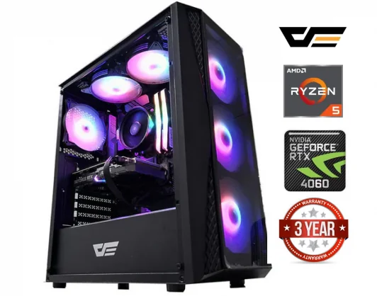 Stacionarus kompiuteris MDATA GAMING Ryzen 5 5600X 16GB 1TB SSD RTX 4060 NoOS
