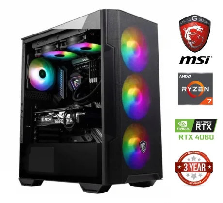 Stacionarus kompiuteris MDATA GAMING Ryzen 7 5800X 16GB 1TB SSD RTX 4060 NoOs