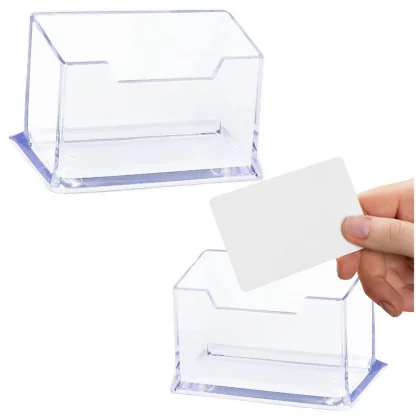Stalo priedai LEAN Transparent Plastic Business Card Holder 11cm