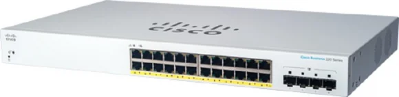 Tinklo įrenginį Cisco CBS220-24P-4G 24-prievadų GE POE/ 4X1G SFP