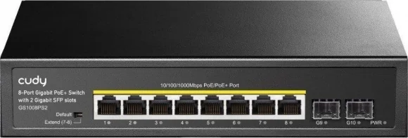 Tinklo įrenginį CUDY GS1008PS2 Black