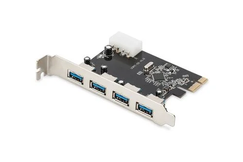 Tinklo įrenginį DIGITUS 4-Port USB 3.0 PCI Express papildoma plokštė