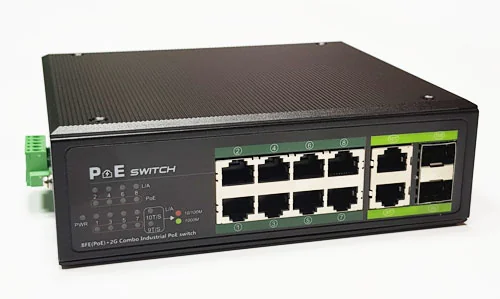 Tinklo įrenginį Extra Digital PoE jungiklis 8ch 100Mbps +2G uplink 2 SFP
