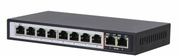 Tinklo įrenginį Extralink CERES PoE jungiklis 8x 100Mb/ s PoE/ PoE+ 2x RJ45 Uplink