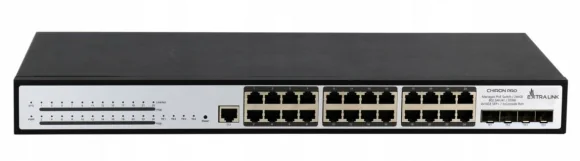 Tinklo įrenginį Extralink Switch PoE 24x PORT PoE Chiron Pro SFP+ L3 370W