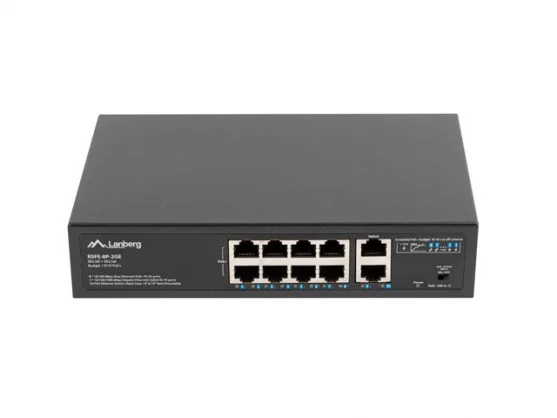 Tinklo įrenginį Lanberg Switch PoE 19inch 10-port 100MB