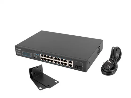 Tinklo įrenginį Lanberg Switch rack 19" POE+ 16x 100MB