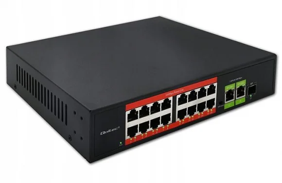 Tinklo įrenginį Qoltec 52291 16xRJ45 2xRJ45 Uplink 1xSFP