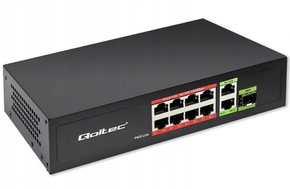 Tinklo įrenginį Qoltec 52297 Switch PoE SFP