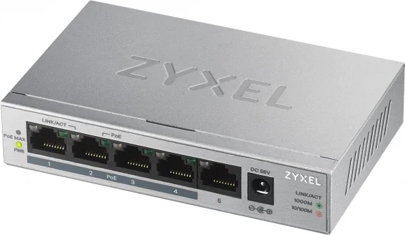 Tinklo įrenginį ZYXEL Komutatorius GS1005HP 5xGbe PoE