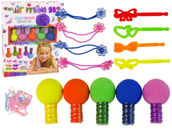 Vaikų kosmetika LEAN Toys Hair Colouring Set for Children 5 Paints Erasers