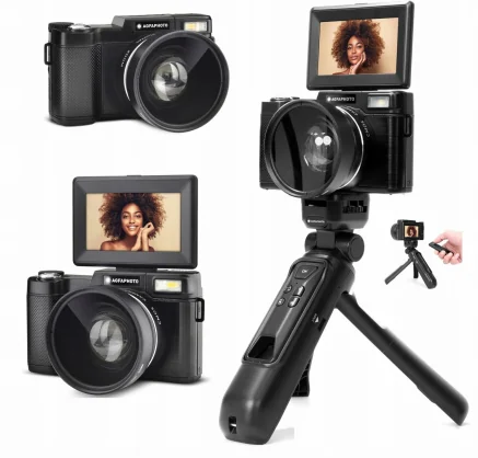 Vaizdo kamera Agfaphoto VLG-4K Vlogging Camera Bundle + Remote Control (SB11950) Black