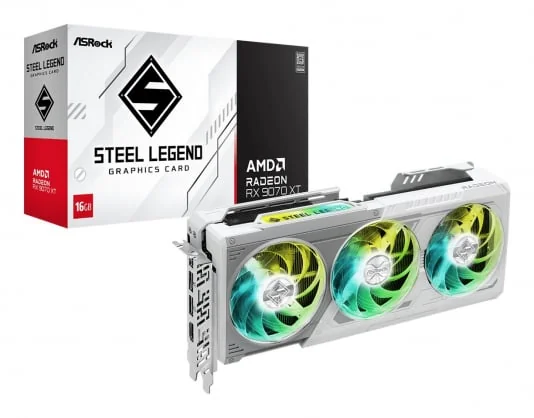 Vaizdo plokštė Asrock Radeon RX 9070 XT Steel Legend 16GB GDDR6 256bit