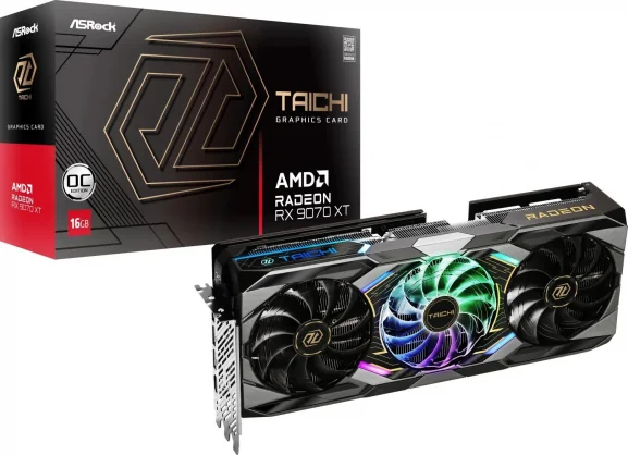 Vaizdo plokštė Asrock Radeon RX 9070 XT Taichi OC 16GB GDDR6 256bit Black