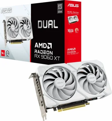 Vaizdo plokštė Asus Radeon RX 9060 XT Dual White 16GB GDDR6 128bit