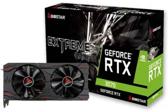 Vaizdo plokštė Biostar GeForce RTX 3070 Extreme Gaming 8GB GDDR6 256bit
