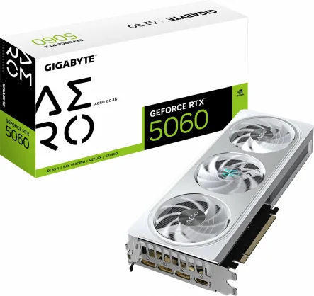 Vaizdo plokštė Gigabyte GeForce RTX 5060 AERO OC 8GB GDDR7 128bit White