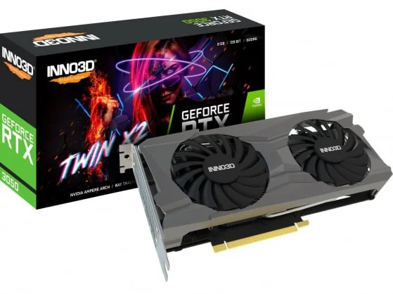Vaizdo plokštė Inno3D GeForce RTX 3050 Twin X2 V2 6GB GDDR6 96bit