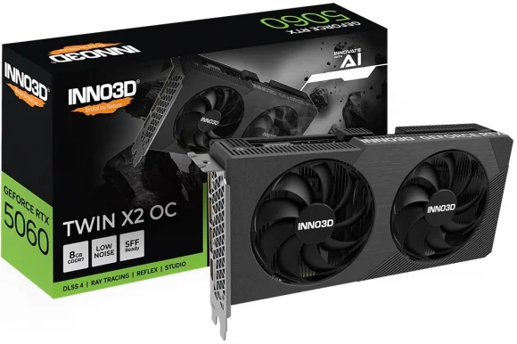 Vaizdo plokštė Inno3D GeForce RTX 5060 Twin X2 OC V2 8GB GDDR7 128bit