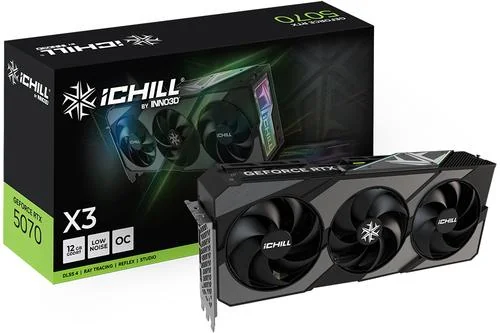 Vaizdo plokštė Inno3D GeForce RTX 5070 iChill X3 12GB GDDR7 192bit