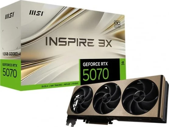 Vaizdo plokštė MSI GeForce RTX 5070 INSPIRE 3X OC 12GB GDDR7 192bit