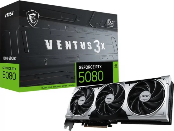 Vaizdo plokštė MSI GeForce RTX 5080 Ventus 3X OC 16GB GDDR7 256bit