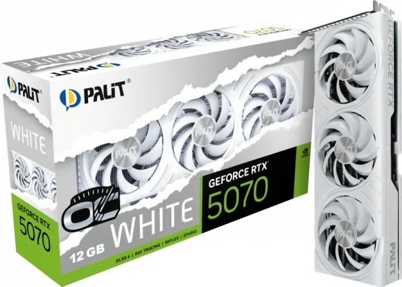 Vaizdo plokštė Palit GeForce RTX 5070 White OC 12GB GDDR7 192bit