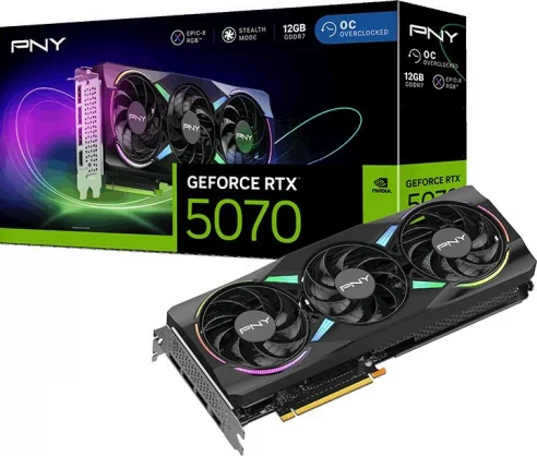 Vaizdo plokštė PNY GeForce RTX 5070 ARGB Epic-X RGB OC 12GB GDDR7 192bit