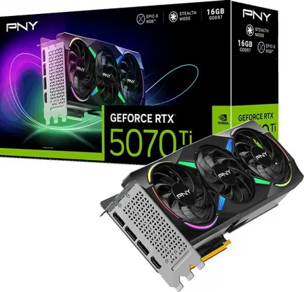 Vaizdo plokštė PNY GeForce RTX 5070 Ti ARGB Epic-X RGB OC 16GB GDDR7 256bit
