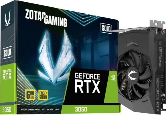 Vaizdo plokštė ZOTAC GeForce RTX 3050 Solo 6GB GDDR6 96bit