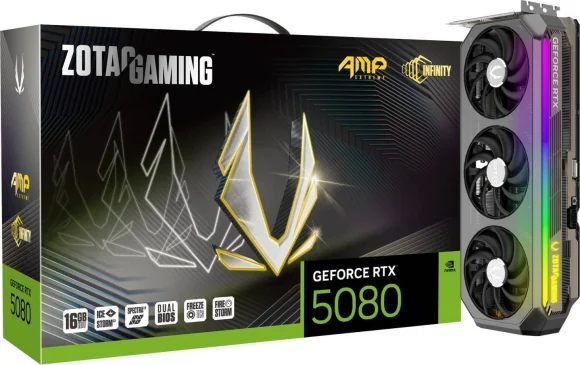 Vaizdo plokštė ZOTAC GeForce RTX 5080 AMP Extreme Infinity Gaming 16GB GDDR7 256bit