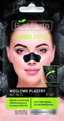 Veido kaukė Bielenda Carbo Detox Black Carbon Nasal Patches 2 pcs.
