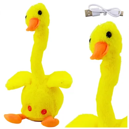 Žaislas LEAN Toys Interactive Duck Dancing Singing Repeating Words Music Lights