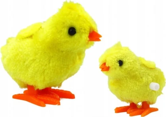 Žaislas LEAN Toys Jumping Wind-Up Chicken Plush Yellow