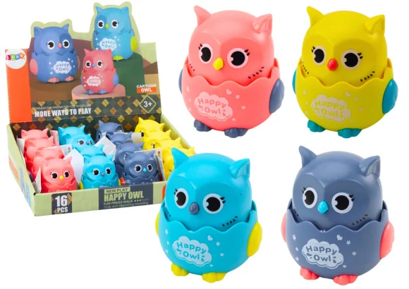 Žaislas LEAN Toys Little Cheerful Owl Friction Drive 4 Colors