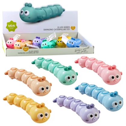 Žaislas LEAN Toys Riding Caterpillar Earthworm Wind-Up Toy Colors